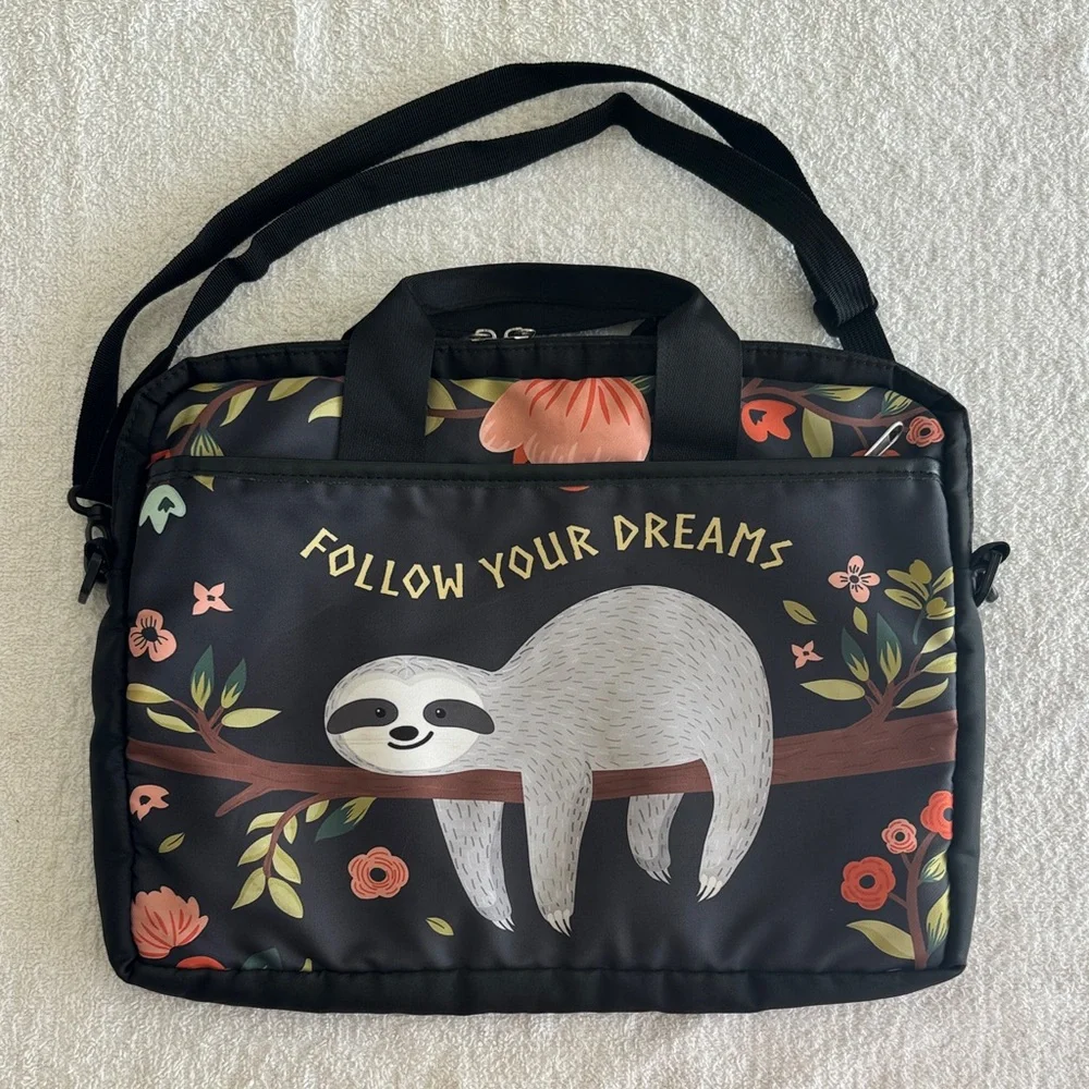 Sloth Print Laptop Bag
